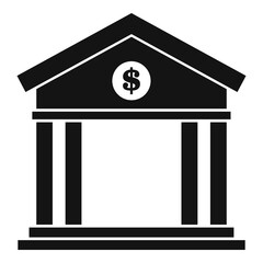 Poster - bank icon, simple style
