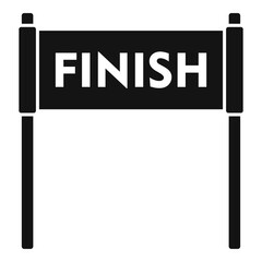 Sticker - Running finish banner icon, simple style