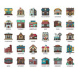 © AmethystStudio - Set of Building 1 thin line and pixel perfect icons for any web and app project.