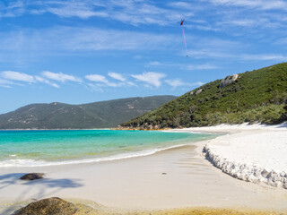 Wall Mural - Helicopter used to transport some construction materials to the Little Waterloo Campground - Wilsons Promontory, Victoria, Australia