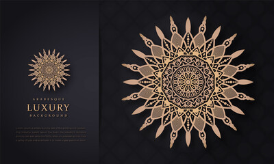 Wall Mural - Luxury mandala background with golden arabesque arabic islamic east style.decorative mandala for print, poster, cover, brochure, flyer, banner, Beautiful card, Figure mandala for coloring