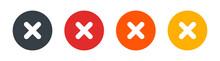 Close Icons Set. Delete Icon. Remove, Cancel, Exit Symbol Vector Illustration