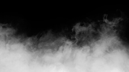 Wall Mural - white smoke or fog isolated on black background