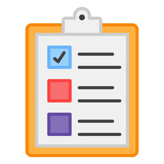 Poster - A flat design, icon of checklist