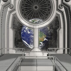 Wall Mural - 3d illustration of a science fiction background