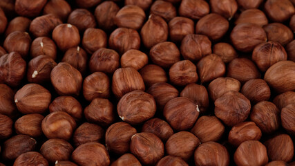 Wall Mural - hazelnuts close up. Healthy food concept.