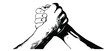 © disegno.cc - biker gruß, shake hands, arm wresteling, armdrücken