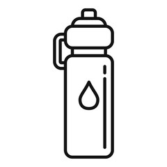 Poster - Running water bottle icon, outline style