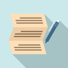 Poster - Syllabus write paper icon, flat style