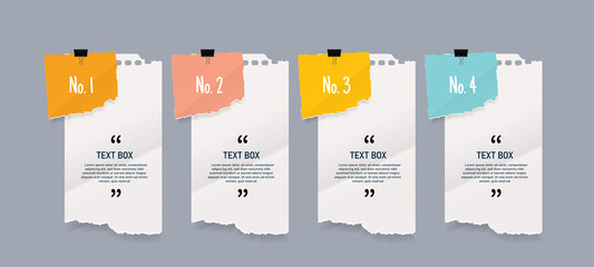 Poster - Text box design with notepapers sticker design element.