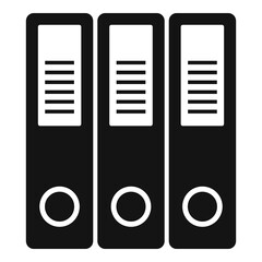 Poster - syllabus folders icon, simple style
