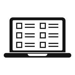 Poster - Syllabus laptop icon, simple style