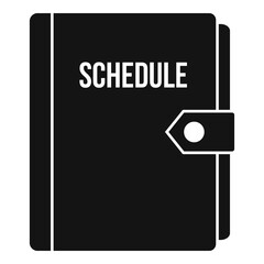 Poster - syllabus schedule notebook icon, simple style