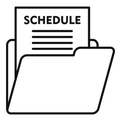 Poster - syllabus schedule icon, outline style