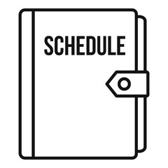 Poster - syllabus schedule notebook icon, outline style