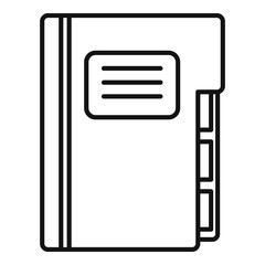 Poster - syllabus paper folder icon, outline style