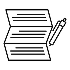 Poster - Syllabus write paper icon, outline style