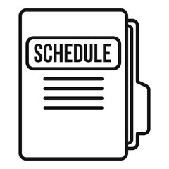 Poster - syllabus folder schedule icon, outline style