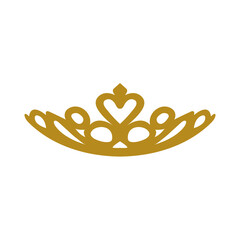 vintage elegant gold tiara logo illustration template design vector in isolated white background