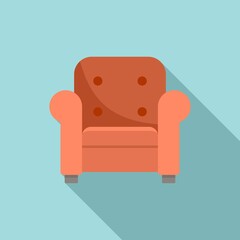 Sticker - Soft armchair icon, flat style