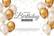 Happy Birthday Greeting Template With Balloon And