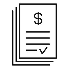 Poster - Approved money paper icon, outline style