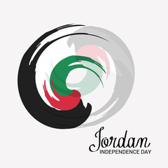 Sticker - Vector illustration of a Background for Jordan Independence Day.