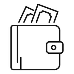 Poster - Money wallet icon, outline style