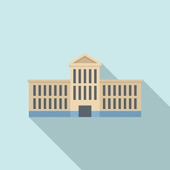 Poster - city hall building icon, flat style