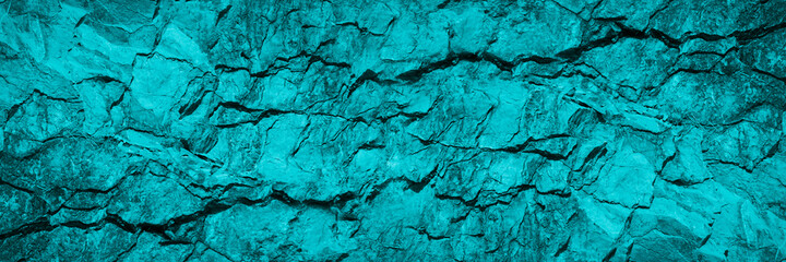 Wall Mural - turquoise background. toned rock texture. beautiful background with copy space for design. wide bann