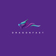 Dragon fast colorful logo design