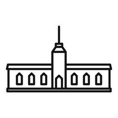 Poster - parliament hall icon, outline style