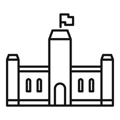 Poster - parliament house icon, outline style