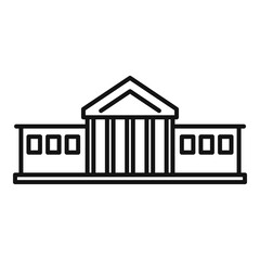 Poster - city hall building icon, outline style