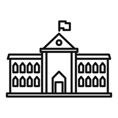 Sticker - City governance icon, outline style