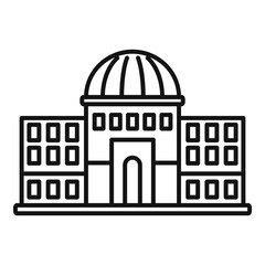 Poster - governance building icon, outline style