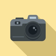 Poster - video camera icon, flat style