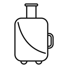 Poster - baggage tourist icon, outline style