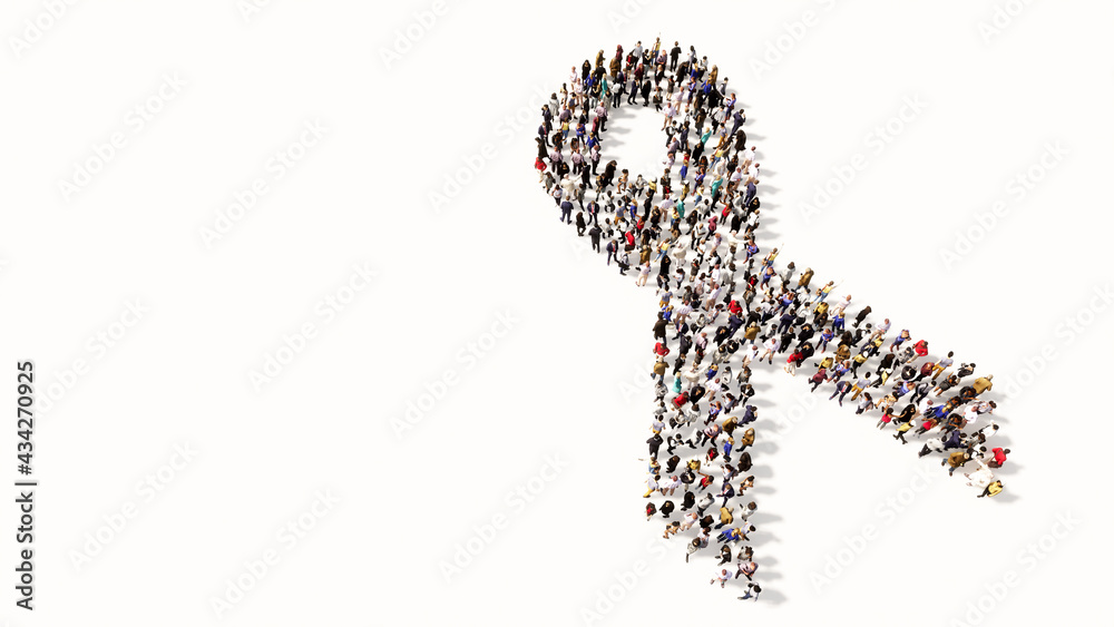 Community Cancer Graphics Concept conceptual large community of people forming the image of ...