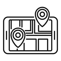 Poster - online travel map icon, outline style