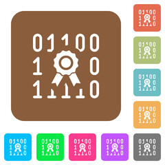 Sticker - Digital certificate rounded square flat icons