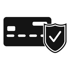 Poster - Security credit card icon, simple style