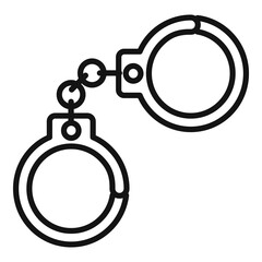 Poster - handcuffs icon, outline style