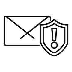 Sticker - Security service mail icon, outline style