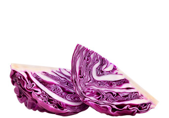 Wall Mural - Slice Purple cabbage isolated on white background