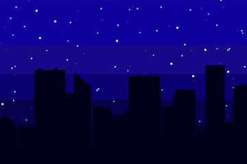 Leinwandbilder - Pixel city, pixel art city. Pixel art background. 8bit Pixel art