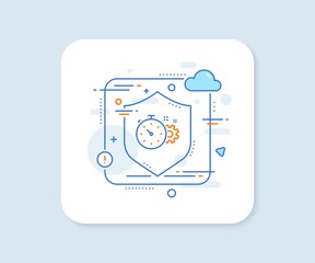 Poster - cogwheel with timer line icon. abstract vector button. engineering tool sign. cog gear symbol. cogwh