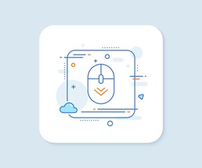 Poster - scroll down mouse line icon. abstract square vector button. scrolling screen sign. swipe page. scrol