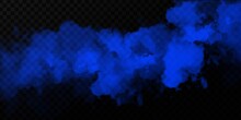 Vector Realistic Isolated Blue Smoke Effect For Decoration And Covering On The Transparent Background.
