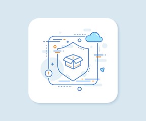 Poster - open box line icon. abstract vector button. delivery parcel sign. cargo package symbol. open box lin